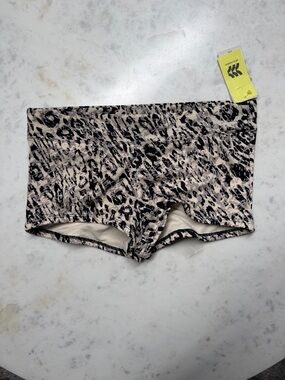 all in motion Beige and Black Leopard-Print Swim Shorts